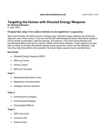 Targeting the Human with Directed Energy Weapons
