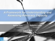 A Framework for Understanding and Assessing Advocacy Capacity