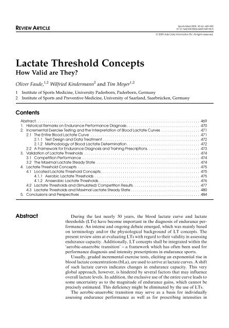 Lactate threshold concepts - UFPR