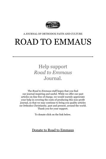 Kromni - Road to Emmaus Journal