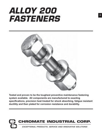 ALLOY 200 FASTENERS - Chromate Industrial Corporation