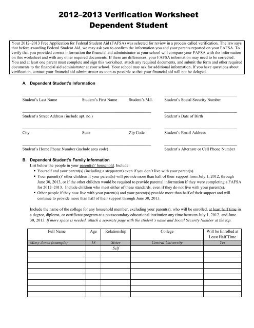 Dependent Verification Worksheet (.pdf)