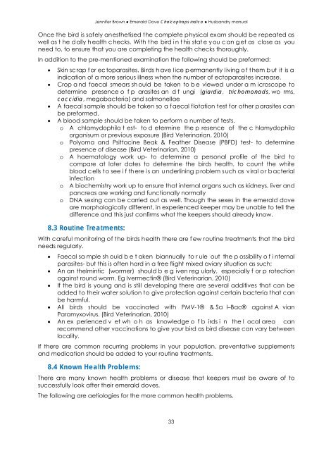 Emerald Dove Husbandry Manual - Nswfmpa.org