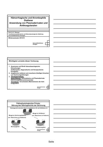 Vorlesungsfolien Klinische Hämostaseologie WS 13/14