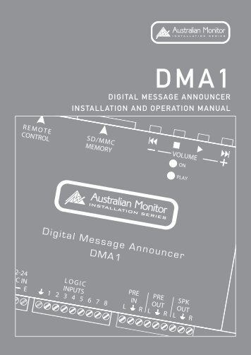 AMIS-DMA1 manual.indd - Polar Audio