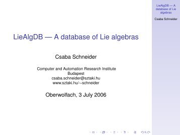 LieAlgDB --- A database of Lie algebras