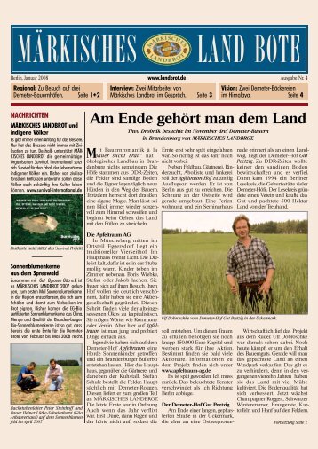 Ausgabe Nr. 4 - Januar 2008 - MÃ¤rkisches Landbrot