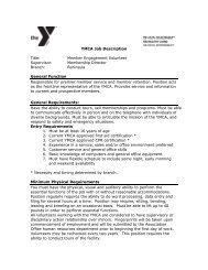 a full job description - YMCA of San Francisco