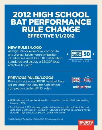 2012 high school bat performance rule change - Illinois High School ...