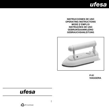 instrucciones de uso operating instructions mode dÂ´emploi ... - Ufesa