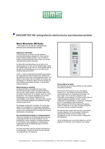 Informatiefolder Minol Minometer M6 - WMS WarmteMeterService BV