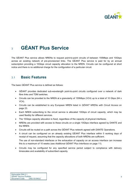 GANT Service Portfolio - GÃ©ant