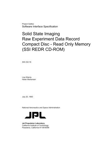 SSI REDR CD-ROM - USGS PDS Imaging Node Server