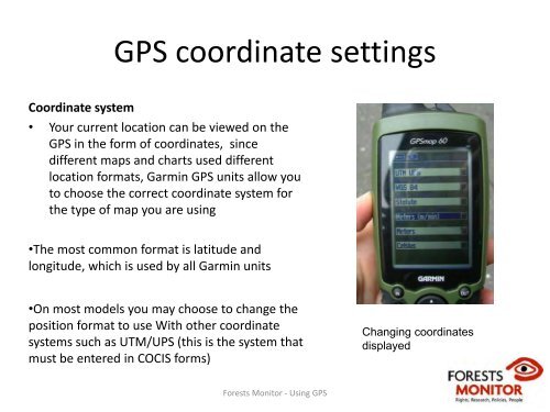 Using GPS - Forests Monitor