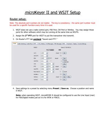 micro Keyer II and WSJT Setup - microHAM