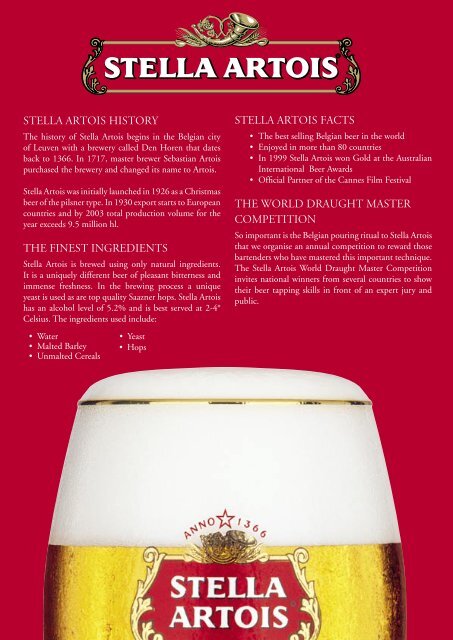 STELLA ARTOIS Belgian Brewery Since 1366; Leuven BE Beer Coaster ~ Beer Coaster