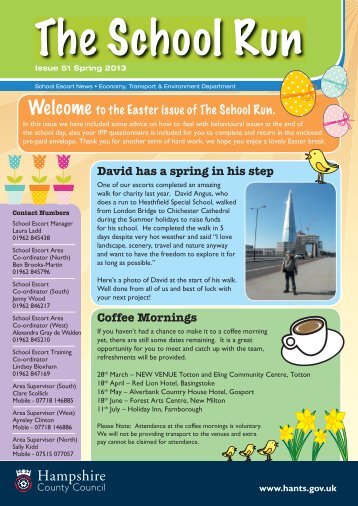 School Escort Newsletter Spring 2013 - Hampshire County Council