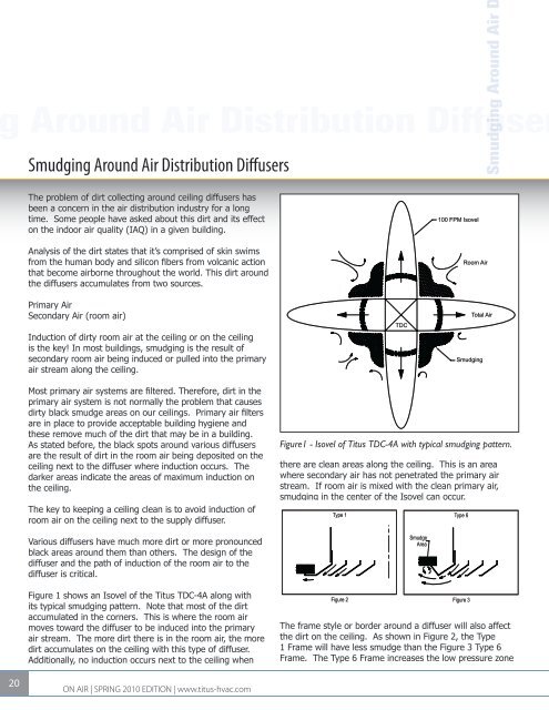 Smudging Around Air Distribution Diffusers