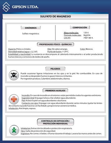 sulfato de magnesio - Gipsonltda