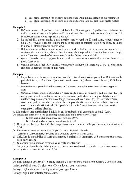 Esempi di prove di verifica su calcolo combinatorio e ... - Matematica