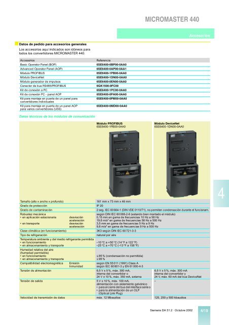 catalogo micromaster variadores de frecuencia