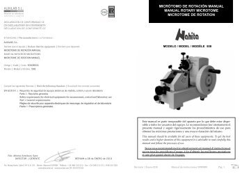micrÃ³tomo de rotaciÃ³n manual manual rotary microtome ... - Auxilab