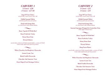 Thistle Room Service Menu Thistle Room Service Menu