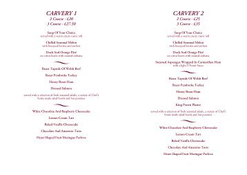 Carvery Menu - Atlantic Hotel