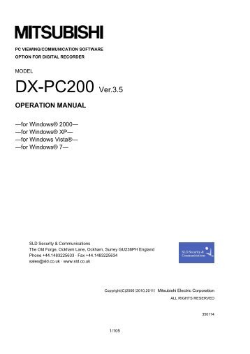 DX-PC200E User Manual - SLD Security & Communications