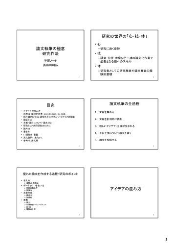 論文執筆の極意 研究作法 研究の世界の「心・技・体 ... - インターネット