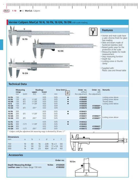 MarCal. Calipers - STOCKFER