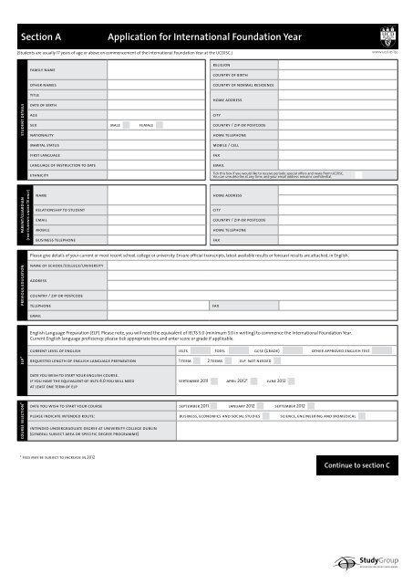 PDF application form - Study Group