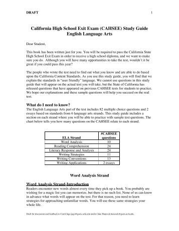 California cahsee essay