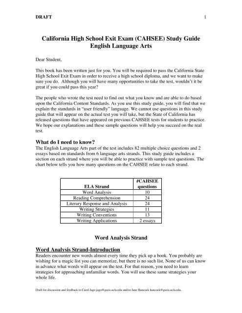 Cahsee Score Chart