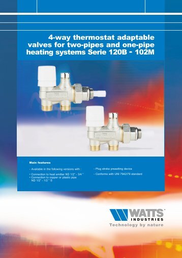 4-way thermostat adaptable valves for two-pipes ... - Watts Industries