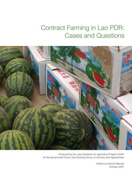 Contract Farming in Lao PDR: Cases and Questions - LAD - nafri