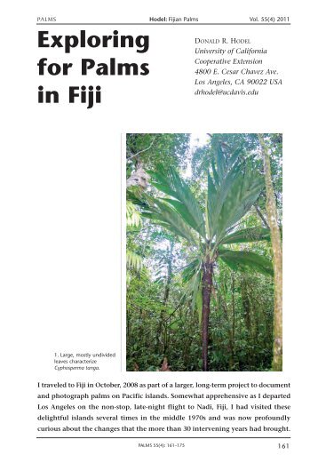 Exploring for Palms in Fiji - International Palm Society