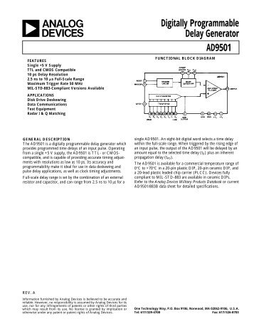 AD9501 Digitally Programmable Delay Generator