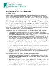 Understanding Financial Statements - Reynolds Center for Business ...