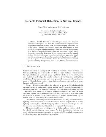 Reliable Fiducial Detection in Natural Scenes - University of Oxford