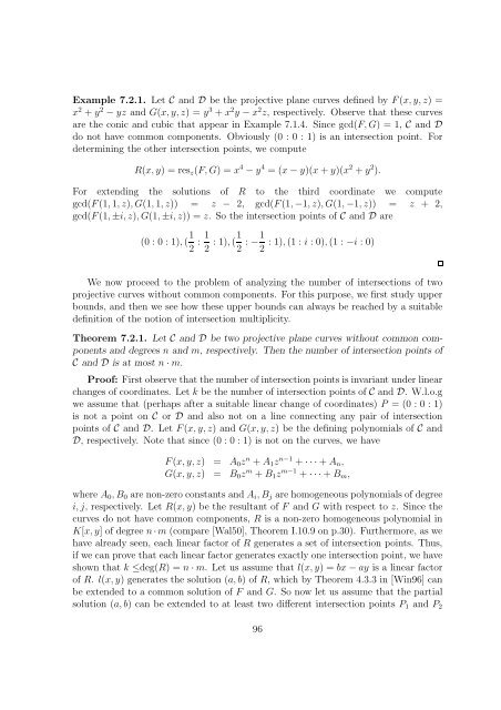 Chapter 7 Local properties of plane algebraic curves - RISC