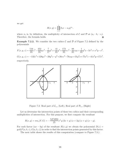 Chapter 7 Local properties of plane algebraic curves - RISC