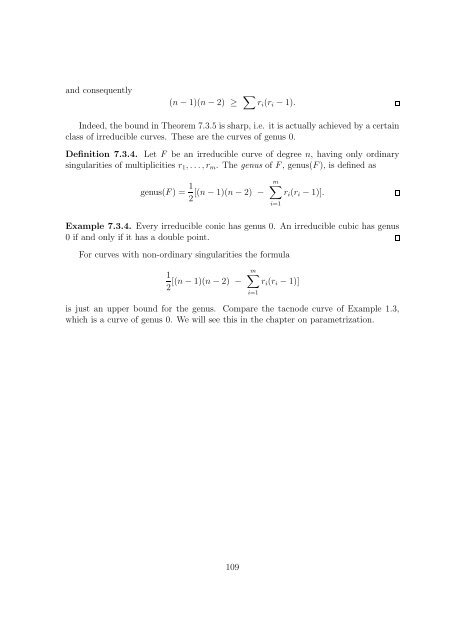 Chapter 7 Local properties of plane algebraic curves - RISC