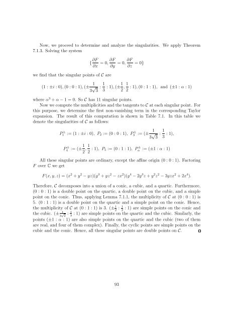 Chapter 7 Local properties of plane algebraic curves - RISC