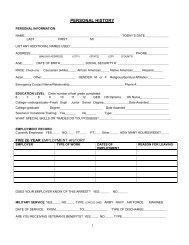 Personal History Form - Court Services