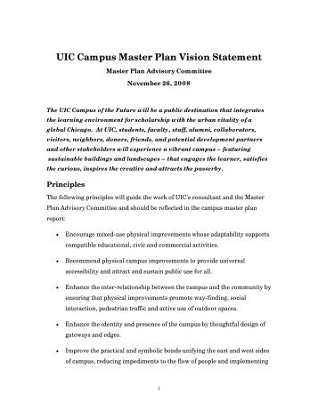 UIC Campus Master Plan Vision Statement - University of Illinois at ...