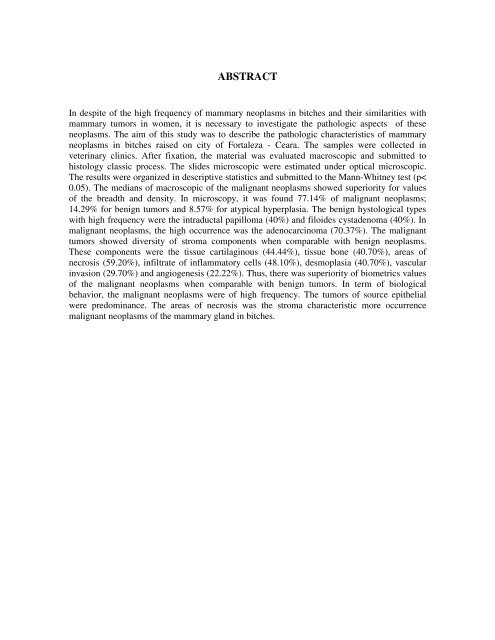 CaracterÃ­sticas anatomopatolÃ³gicas de neoplasias mamÃ¡rias ... - Uece