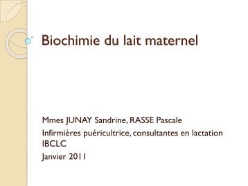 Biochimie du lait maternel - Petit Fichier