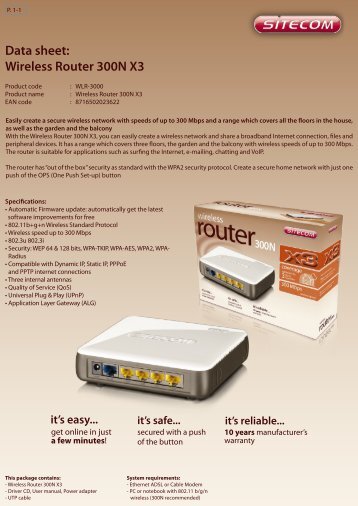 Data sheet: Wireless Router 300N X3 - Icecat.biz