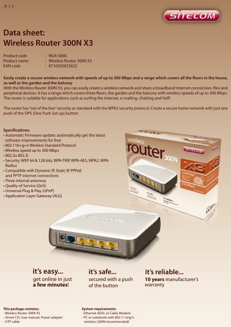 Data sheet: Wireless Router 300N X3 - Icecat.biz